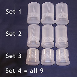 Bolt bottles for safe eyepiece storage (3 piece set)